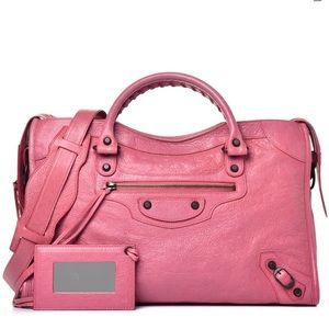 Pink Leather Satchel Handbag - Stylish Everyday Tote